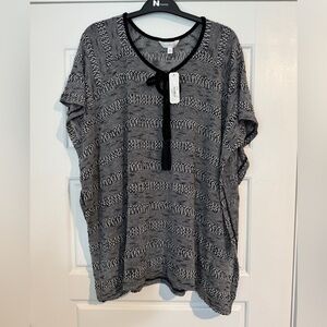 Charming Charlie Monochrome Patterned Blouse